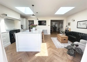 Interior view of the completed home extension at Corhampton Road, Bournemouth.