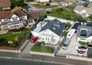 Aerial image showing the Southbourne Coast property within the surrounding residential streets.