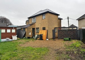 Rear garden of house in Seaview Hampshire before extension project by Heim Architecture.